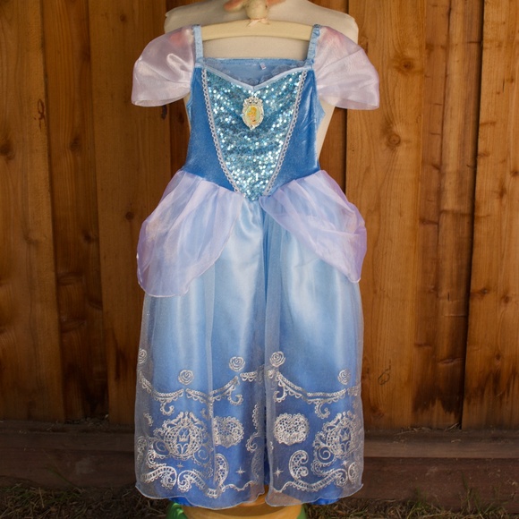 Vintage Disney Cinderella Blue & Silver Dress Up Costume Size 7 - Picture 1 of 14